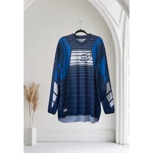 Fox Racing Long Sleeve Shirt Blue 100% Polyester Mens Size XXL